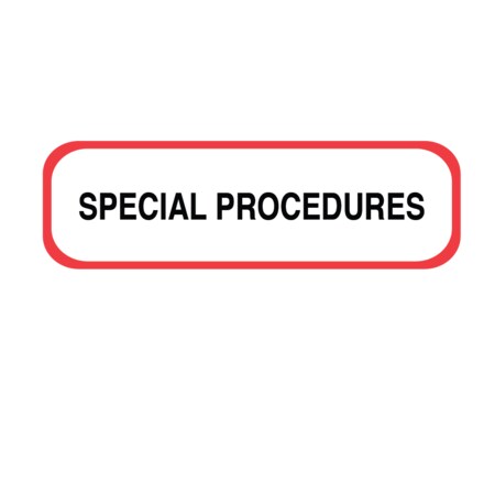 Nevs Position Labels - Special Procedures 1/2" x 1-1/2" White w/Red & Black XP-650